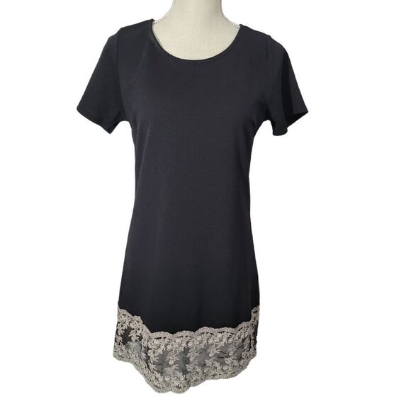 Jella couture little black dress with lace hem detail - Picture 1 of 8